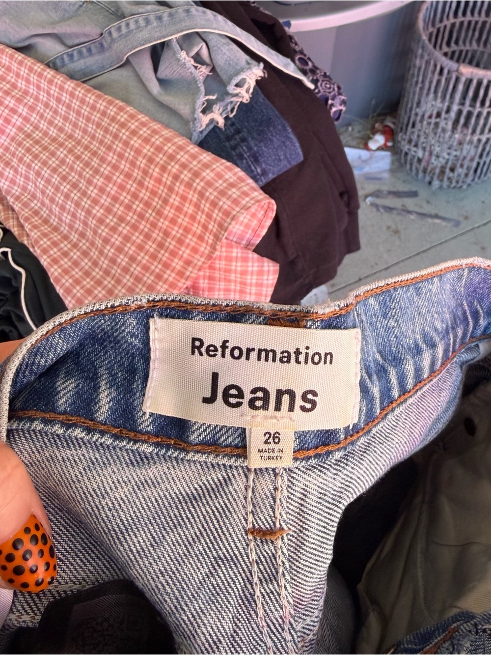 Reformation cynthia high rise straight long jean - Picture 8 of 9